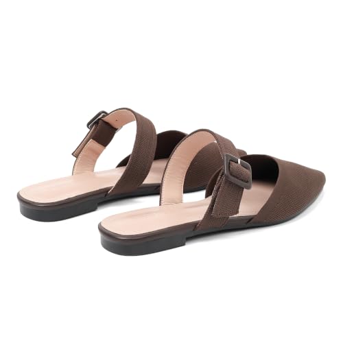 Image of Pointed Toe Mules for Women Flats,Slip On Mules Backless,Wide Width Mules,Mule Slides Flats Sandals