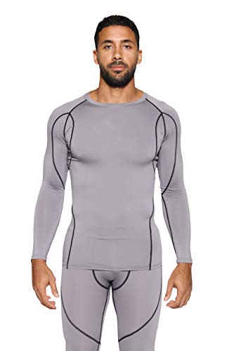 image for Real Essentials 4 Pack: Mens Compression Shirts Long Sleeve Base Layer