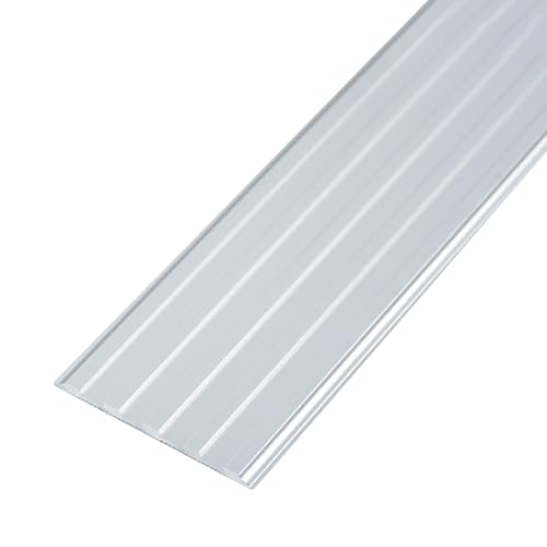 Perfil de borde de escalera de aluminio plateado barra de transicion de piso plano antideslizante 2
