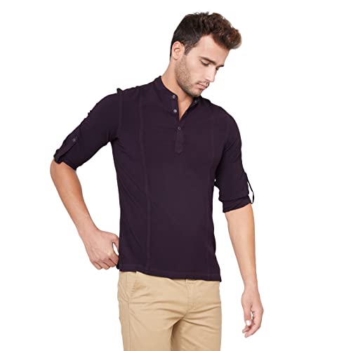 Image of Identiti Men Solid Slim Fit 100% Viscose Casual Shirt /Kurta for Men