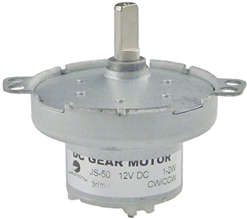 CHANCS Metal Outer Reduction Gear Box DC 12V JS-50 1RPM D-Shaft CW/CCW Mini DC Gear Motor Motor