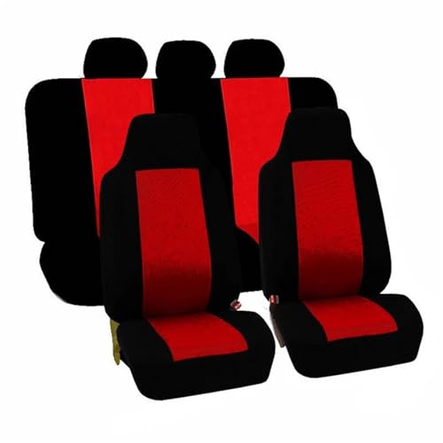 Housse de siège avant voiture noire et rouge en polyester souple pour SUV