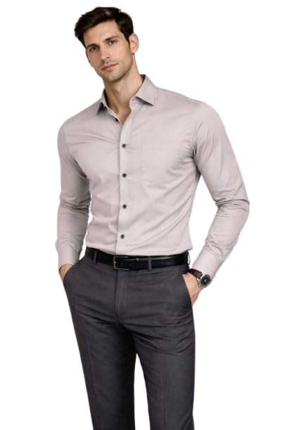 Men’s Formal Shirt and Pant Combo Set, Full Sleeve Solid Office Wear Shirt with Formal Trouser, Regular Fit Business Casual Clothing Set for Office, Party, Wedding & Daily Style-picture-38