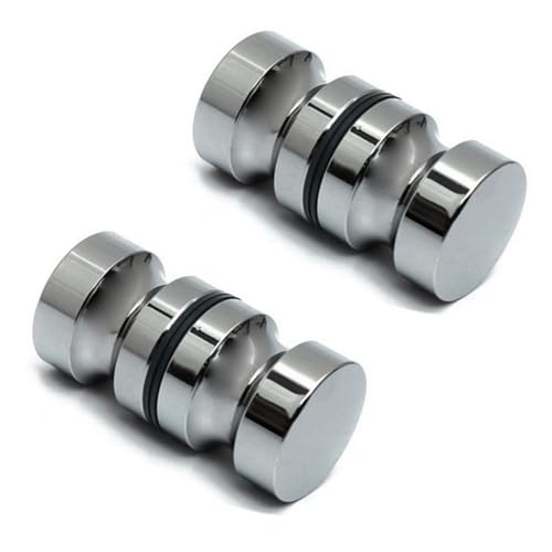 VIVIIHOO 2 Stück Duschtür Griff-Türknopf, Edelstahl Duschtürgriffe beidseitig für Türen, Glastürgriff Duschtürknauf Beschläge Türknauf Griff, rund