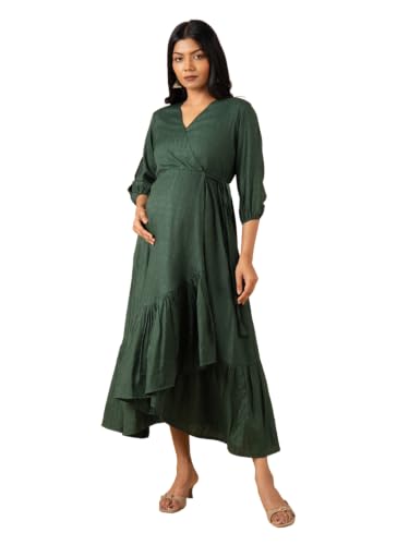 Image of The Mom Store Maternity and Nursing Wrap Dress for New Mom | Pre and Post Pregnancy Wear for Womens | Trendy Stylish Printed Friendly Dresses for Women | Comfortable