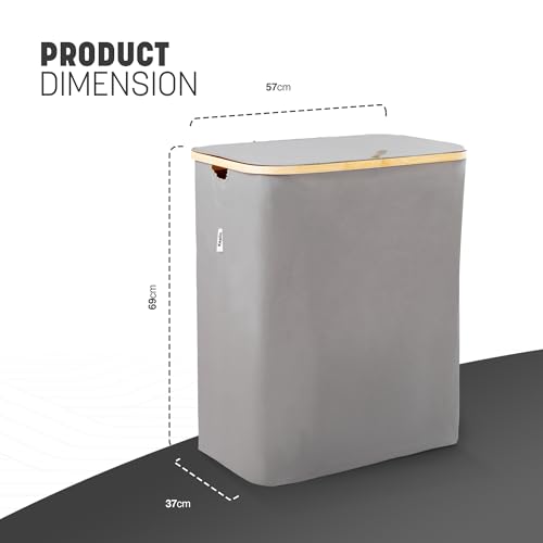 Panier à linge ventilé Keplin 145l anti-odeur avec tri double - 3