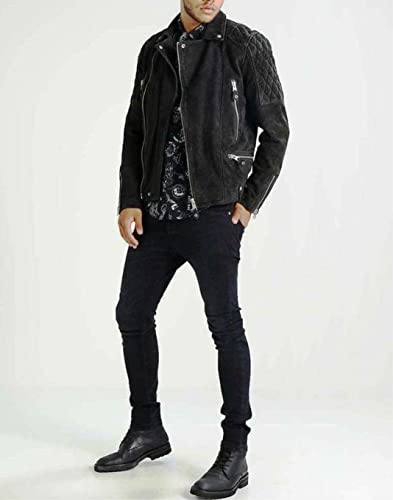 Image of SKADO Genuine Leather Jacket Men Real Leather Jacket Biker Soft Lambskin SlimFit