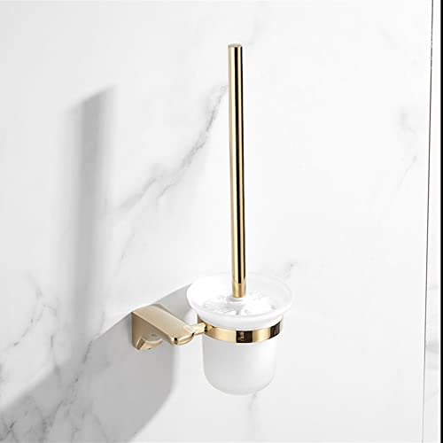 WNJJ Toallero Accesorios de baño Soporte de Papel, Estante de Esquina, Barra para toallero, Portaescobillas de Inodoro, Toallero, Juego de herrajes de baño de latón Dorado Colgante de h