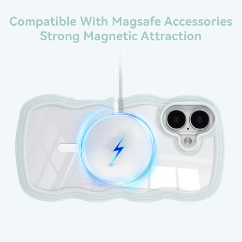Housse antichoc iPhone 17 MagSafe silicone bleu clair esthétique - 4
