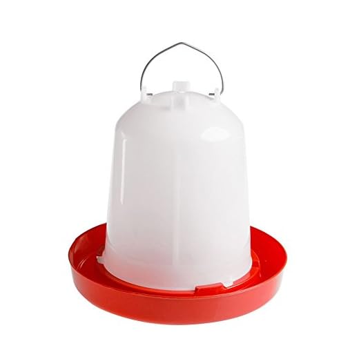 Gemini_mall® Plastique volaille Abreuvoir Mangeoire Poule caille Bantam Poulet Abreuvoir avec poignée, 1.5L 4L rouge/blanc