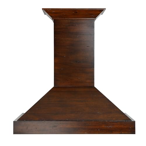 ZLINE 48 in. Wooden Wall Mount Range Hood in Walnut - Includes Remote Motor