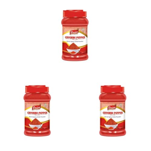 Image of Desire Cayenne Pepper Powder 400g - Hot & Spicy Chili Powder, Perfect for Cooking, Seasoning, and Adding Heat to Dishes | 100% Pure and Natural | No Additives | Pack of 3