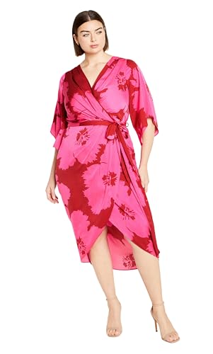 City Chic Women's Plus Size Dress - Kimberly Print Midi, 18