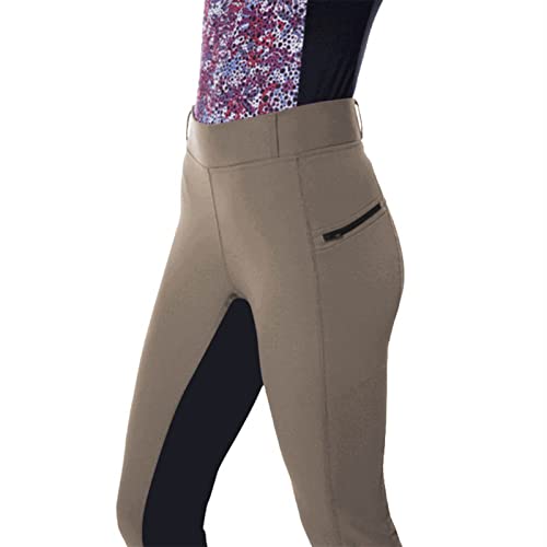 Women's Horse Riding Pants Stitching High Waisted Pants Knee-Patch Schooling Tights Full-Seat Equestrian Breeches2