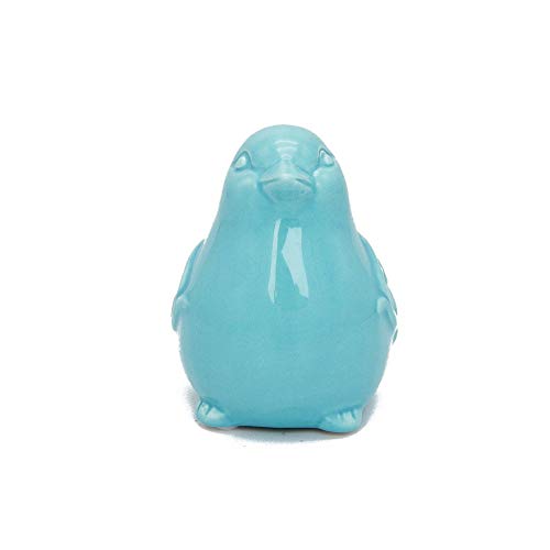 Saideke Home Blue Glazed Small Ceramic Chubby Bird Figure Ornaments,Animal Model Gift For Home Garden Statue Decorative Crafts #TOP1