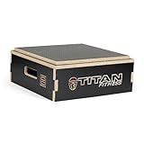 Titan Fitness Anti-Slip 8in Stackable Wooden Plyometric Box, Pro-Duty Plyo Box, Jump Step-Up Box Squat, Home Garage Gym Training