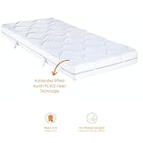 sleepling Matratzenauflage 90x200 cm, Matratzenschoner 90 x 200 cm für Sommer und Winter mit kühlendem & wärmendem Doppeltuchbezug inkl. Eckschlaufen, Oeko-TEX, Made in EU, Waschbar bis 40 Grad