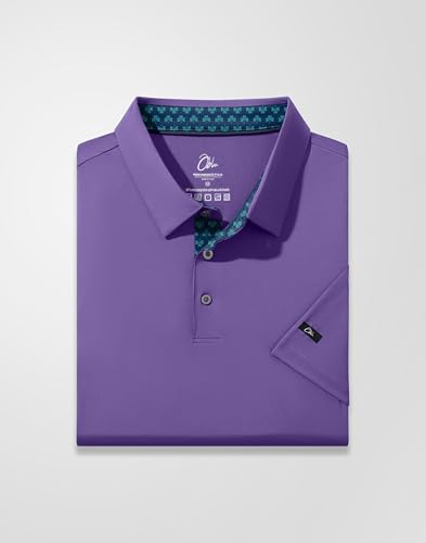 Image of Obla Mens Golf Shirt Short Sleeve Dry Fit Moisture Wicking Performance Athletic Casual Work Collared Polo Shirts for Men