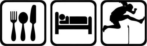 Eat Sleep Hurdles Women Vinyl Graphic Car Truck Windows Decor Decal Sticker - Die cut vinyl decal for windows, cars, trucks, tool boxes, laptops, MacBook - virtually any hard, smooth surface