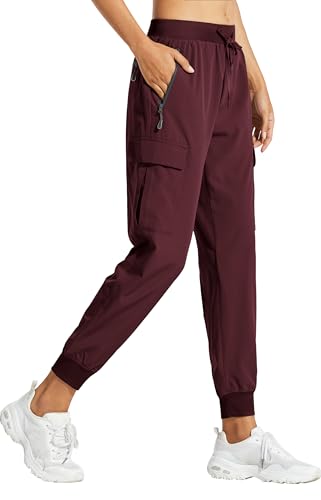 Libin Damen Cargohose Jogginghose Leichter Trekkinghose Wanderhose Schnelltrocken Wasserdicht Outdoorhose Sportlich Freizeit Reise, Weinrot, L Libin Damen Cargohose Jogginghose Leichter Trekkinghose Wanderhose Schnelltrocken Wasserdicht Outdoorhose Sportlich Freizeit Reise, Weinrot, L