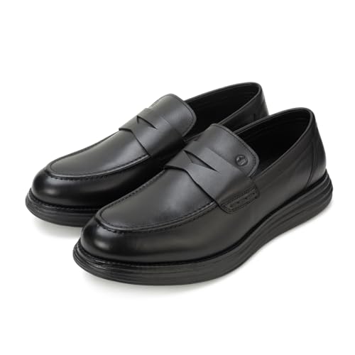 Image of Thomas Crick Sophisticated Dual-Tone Leather Loafers with Enhanced Comfort