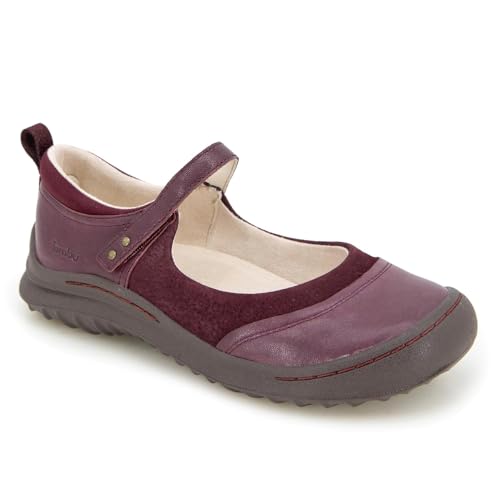 Jambu Womens Ezra Embossed Mary Jane Flats Casual - Red2