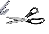 NEJLSD Pinking Shears for Fabric, Stainless Steel Handled Professional Dressmaking Sewing Scissors Z