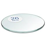 TroySys - Tablero redondo de cristal redondo de 0,95 cm de grosor (66 cm) | Fabricante de vidrio Premier de Estados Unidos | Vidrio templado de alta resistencia con borde pulido de lápiz | Mesa o decoración de vidrio ligero duradero