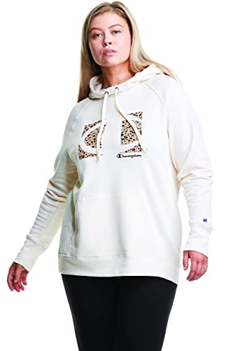 Champion Moletom feminino de lã Powerblend, gráfico, Natural-586960, PP, Natural-586960, PP