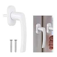 LINGJIA 2 Stück Fensterschloss, Fensterknauf, Fenstergriffe, Weiße Türgriffe, Balkontürgriffe, Fensterbeschläge, aus Aluminium, Ohne Schließzylinder, Fensterschlösser, für Fenster, Balkontüren