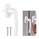 LINGJIA 2 Stück Fensterschloss, Fensterknauf, Fenstergriffe, Weiße Türgriffe, Balkontürgriffe, Fensterbeschläge, aus Aluminium, Ohne Schließzylinder, Fensterschlösser, für Fenster, Balkontüren