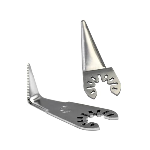FUBAOLAI 2 cuchillas de cuchillo frío multiherramienta para quitar el parabrisas, en forma de L y cuchillas rectas curvadas de 50 mm para cortador de sellado de vidrio automático, se adapta a todas