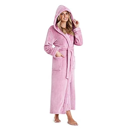 CityComfort Badrock dam fluffig, morgonrock dam, fleece badrockar för kvinnor, S–XL, orkidé, XL