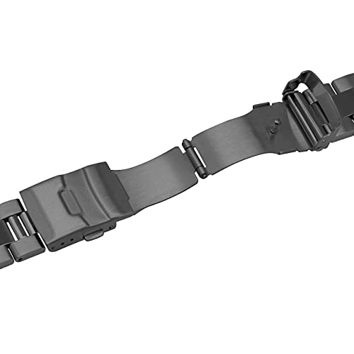 Kai Tian Brushed Polished Metal Watch Bands For Men Women 20Mm Stainless Steel Watch Strap Tapered Replacement Bracelet Adjustable Sport Wristband Black #TOP2