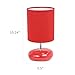 Simple Designs LT1153-RED Petite Circle Stone Table Lamp for Bedroom, Kids Room, Office, Living Room, Nursery, Reading Nook, Red