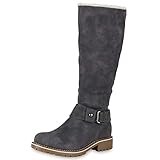 SCARPE VITA Warm Gefütterte Damen Stiefel Biker Boots Winter Bikerstiefel 127170 Grau Grey 40