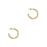 PAVOI 14K Yellow Gold Hoop Earrings For Women | 3.5mm Thick 20mm Infinity Gold Hoops Women Earrings...
