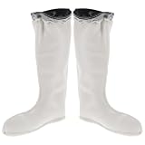 Hemobllo Calcetines Térmicos para Botas de Agua (Altura 38cm), Forro Polar Interior Extra Largo y Grueso, Funda Desmontable para Botas de Nieve y Trabajo con Borde de PU Reforzado - Talla Única