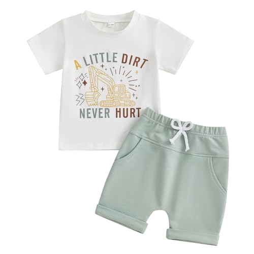 Image of Murnouche Toddler Baby Boy Summer Clothes Short Sleeves T Shirt Casual Shorts Outfit Outfit Set