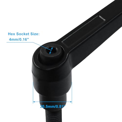 Image of 2Pcs Adjustable Clamping Lever Handle M10 x 32mm Male Thread Adjustable Handles Push Button Ratchet Lever Knob Rotating Screw Handles Bolts with Locking Lever