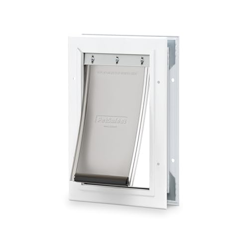 PetSafe Freedom Aluminum Pet Door for Dogs and Cats White Tinted Vinyl Flap Small