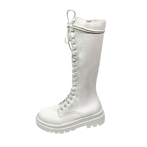 Bottes de combat femme à lacets zip latéral et semelle plateforme 37