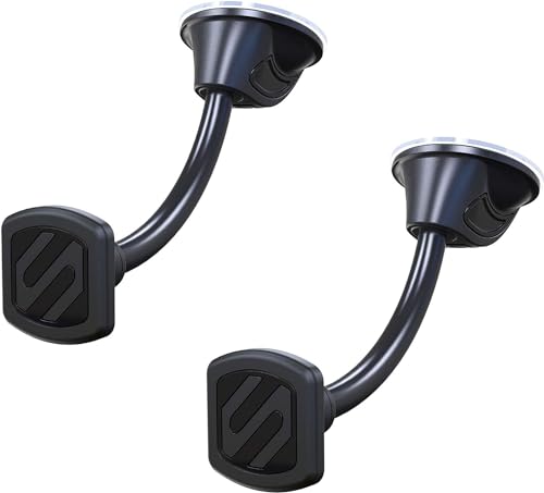 Image of Scosche MAGWDM-2PXCES0 MagicMount Flex Neck Suction Cup Car Phone Mount for Dashboard /Windshield, 360 Adjustable Magnet Head Universal Cell Phone Holder for iPhone, Samsung & All Devices (Pack of 2)