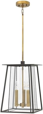 Hinkley Walker LED Hanging Lantern, Buckeye Bronze, 120V, Add Security to Porches, Patios, Exterior Spaces with Ultra-Durable LED Outdoor Lighting, 3-5w LED Lamps Included, 2102KZ-LL
