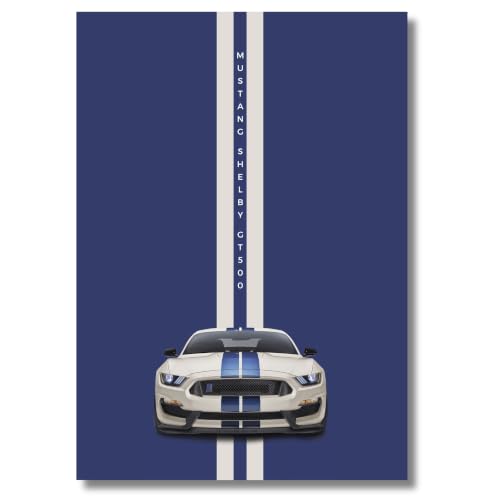 Image of Live Mad Live Crazy Mustang Shelby GT500 Portrait Single Wall Paper Poster, A3 Size, 16.5L X 11.7W Inches Unframed Art Prints - Home, Bedroom, Living Room & Decor - Aesthetic, Matt Finish, Frame Not Included