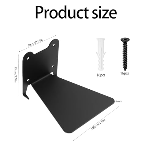 4 Stück Unsichtbares Schwebendes Bücherregal Wandregal Bücherregale, Metall Bücher Wandregal Schwebendes Regal Schwarzes, für Wohnzimmer Büro Schlafzimmer Deko Floating Bookshelf, Als Bücherhalter