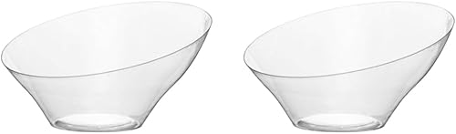 Blue Sky Cuencos de plástico en ángulo, medianos  transparentes, 1 unidad (paquete de 2)