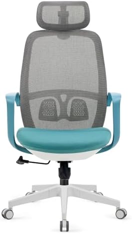 Cadeira de escritório ergonômica de malha alta, assento acolchoad...