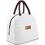BALORAY Lunch Bag for Women Men Insulated Lunch Box for Adult Reusable Lunch Tote Bag for Work, Picnic or Travel (White)
