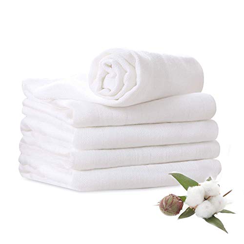 Muslin Burp Cloths 100% Cotton 6 Layers Large 10''x20'' Extra Soft and Absorbent